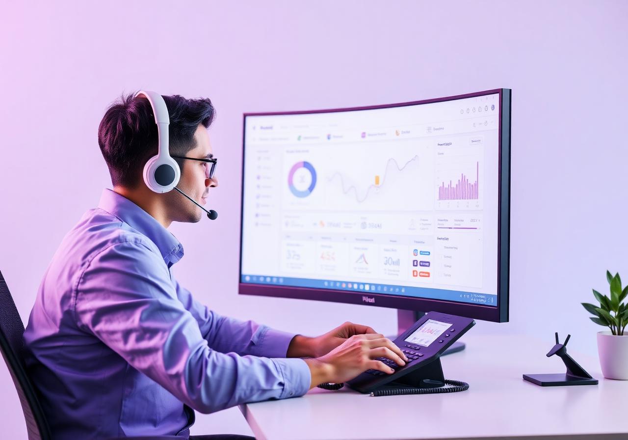 IT specialist providing remote phone-system support
